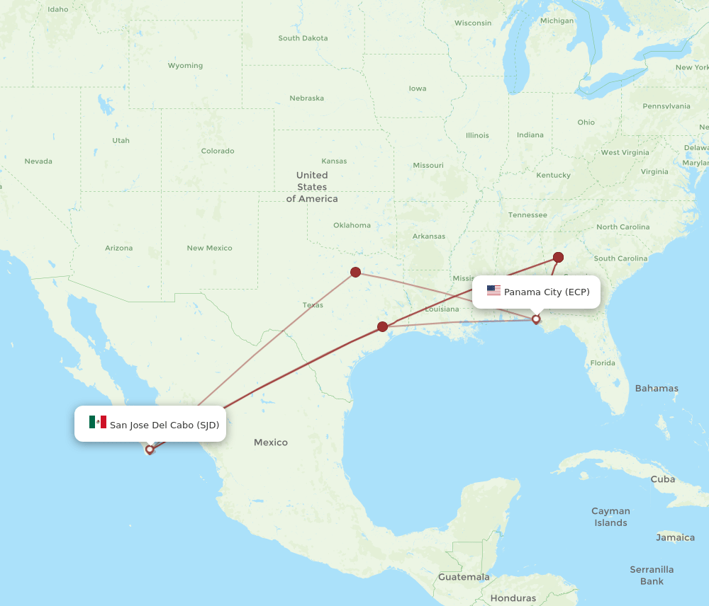 ECP-SJD flight routes