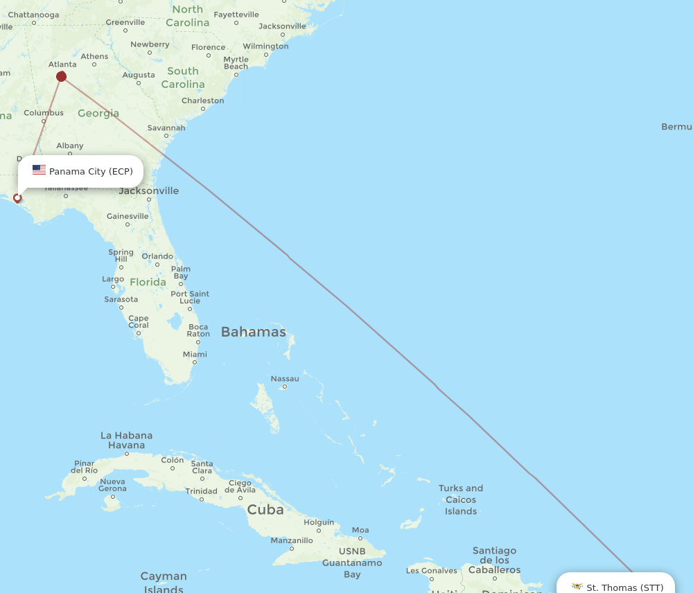ECP-STT flight routes