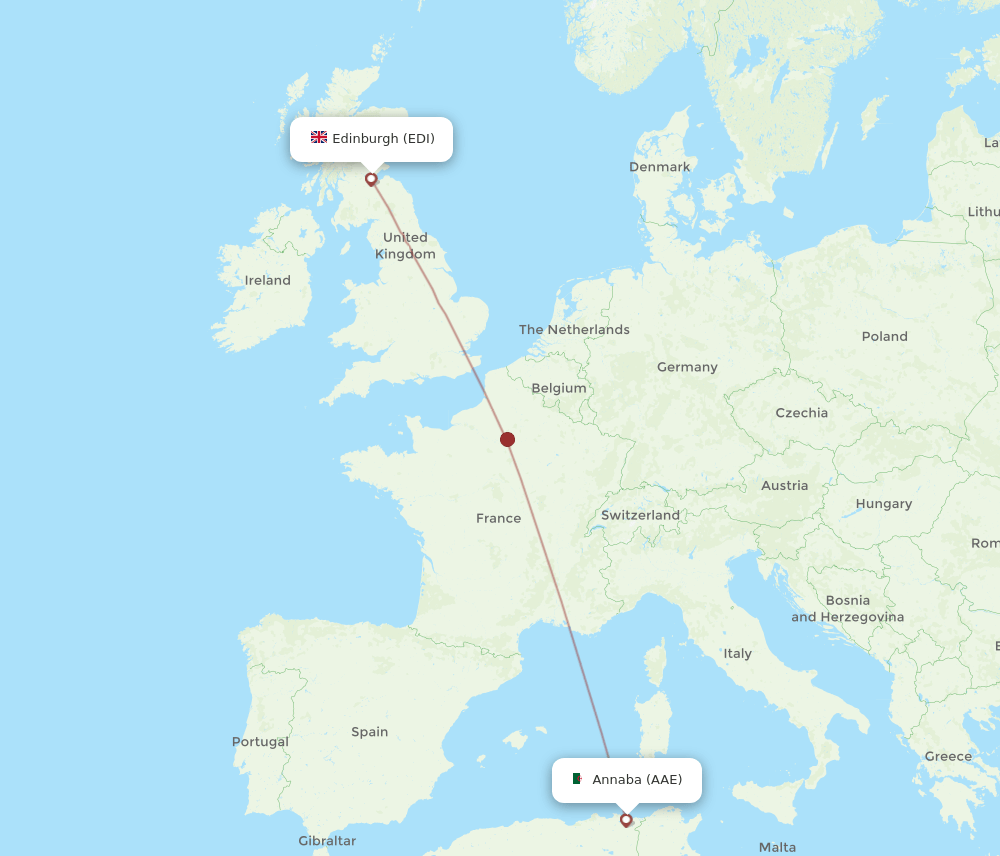 EDI-AAE flight routes