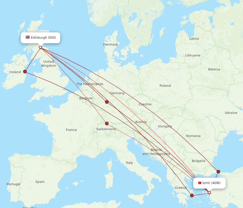 EDI-ADB flight routes
