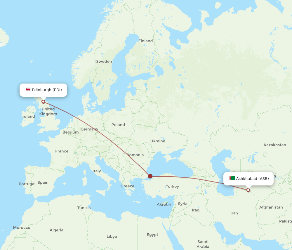 EDI-ASB flight routes