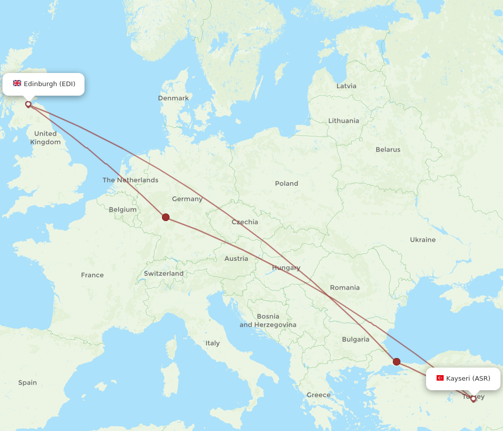 EDI to ASR flights and routes map