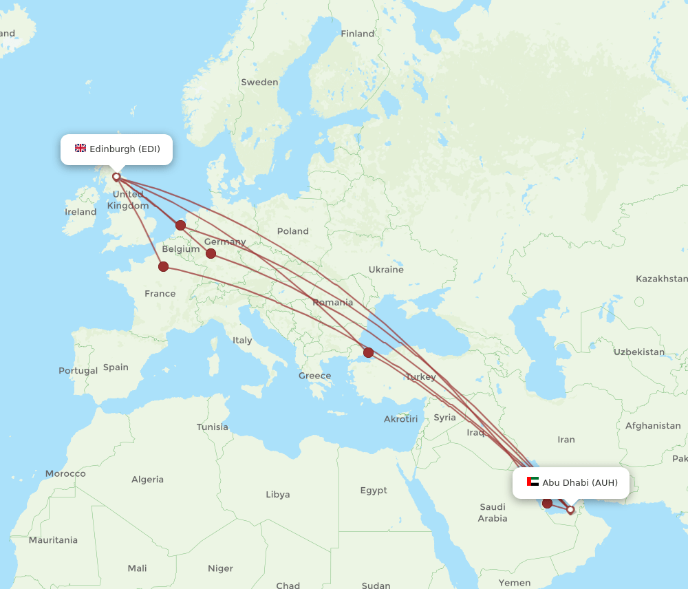 EDI-AUH flight routes