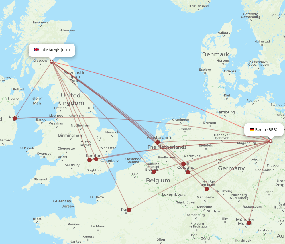 EDI-BER flight routes