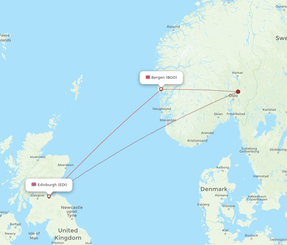 EDI-BGO flight routes