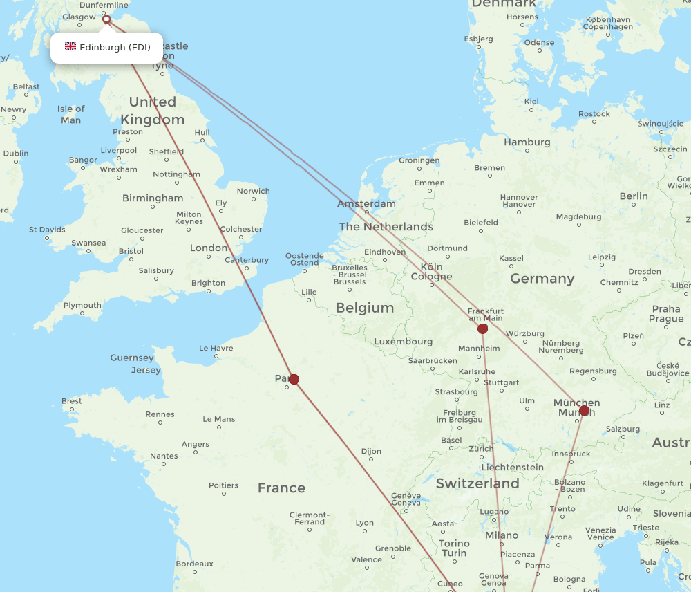 EDI-BIA flight routes