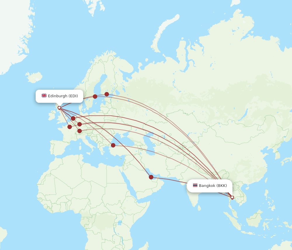 EDI-BKK flight routes