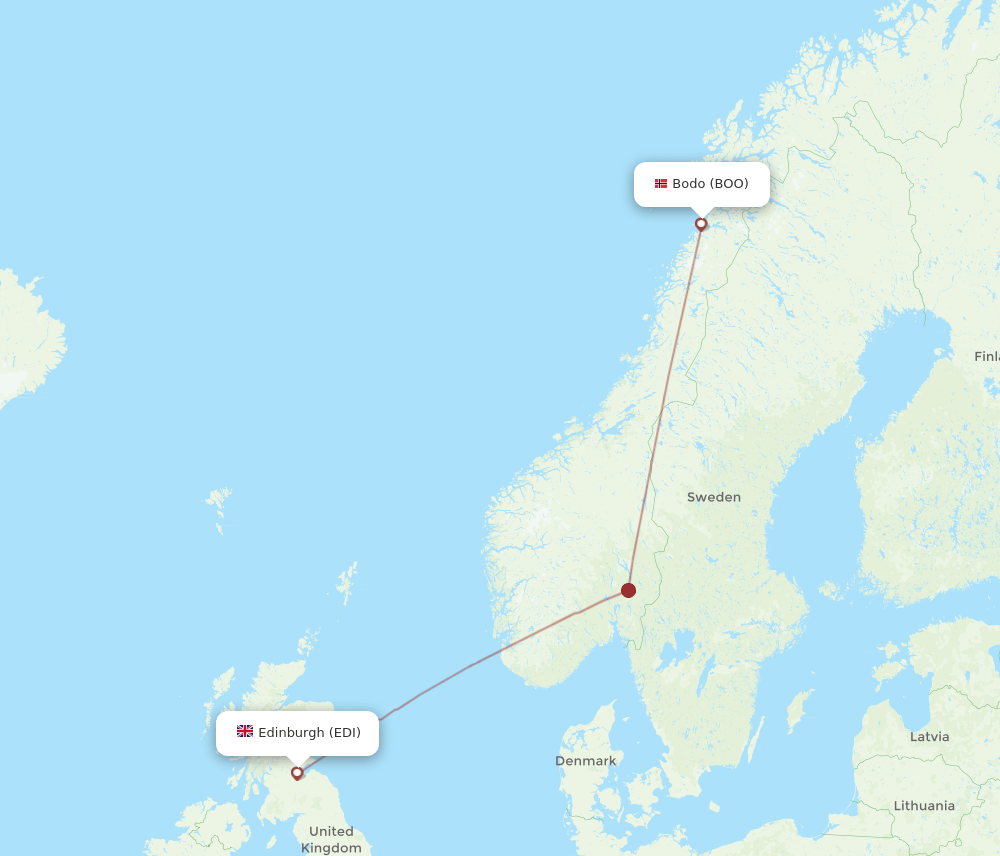 EDI-BOO flight routes