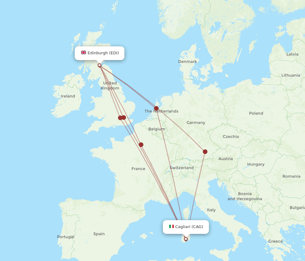 EDI-CAG flight routes