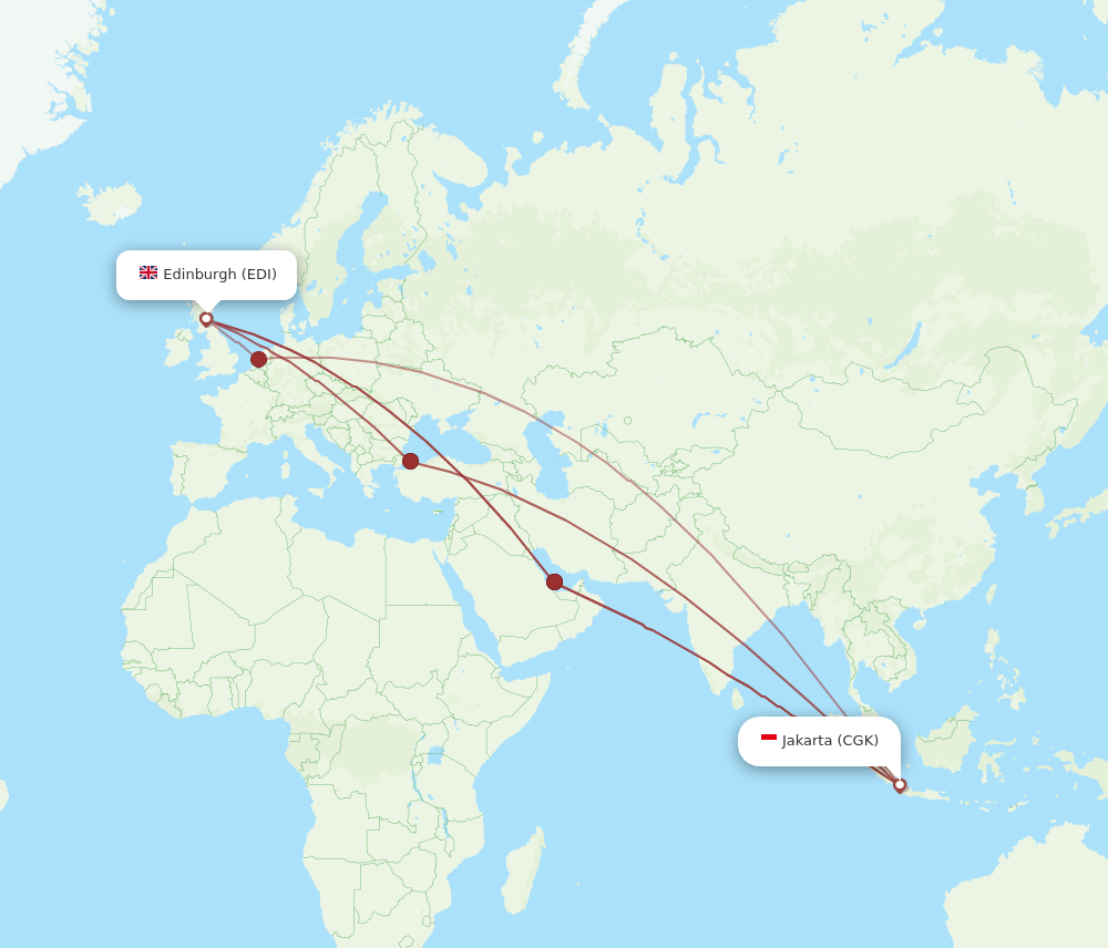 EDI-CGK flight routes