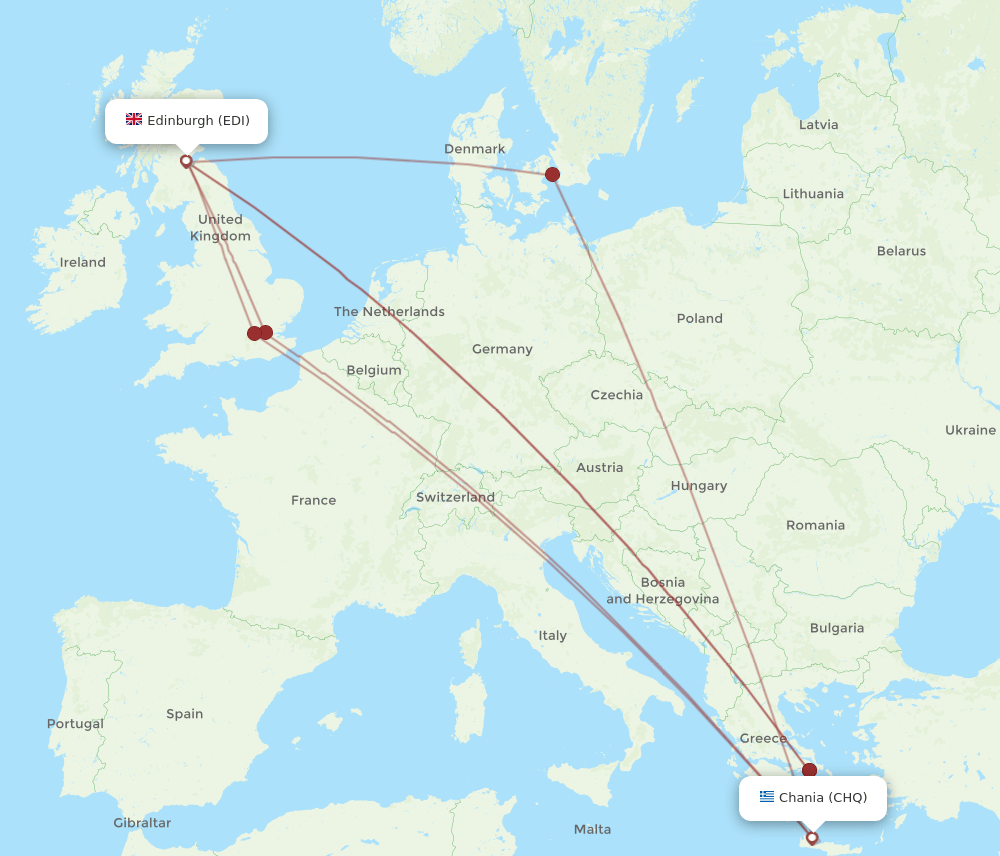 EDI-CHQ flight routes