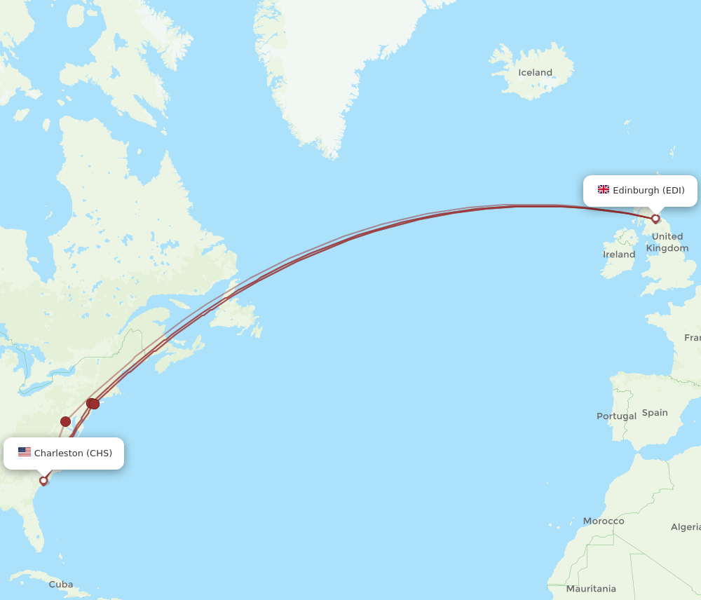 EDI-CHS flight routes