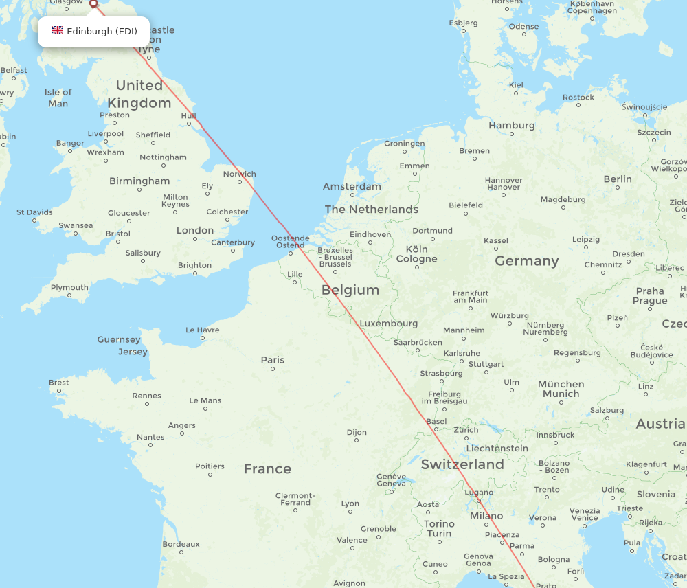 EDI to CIA flights and routes map
