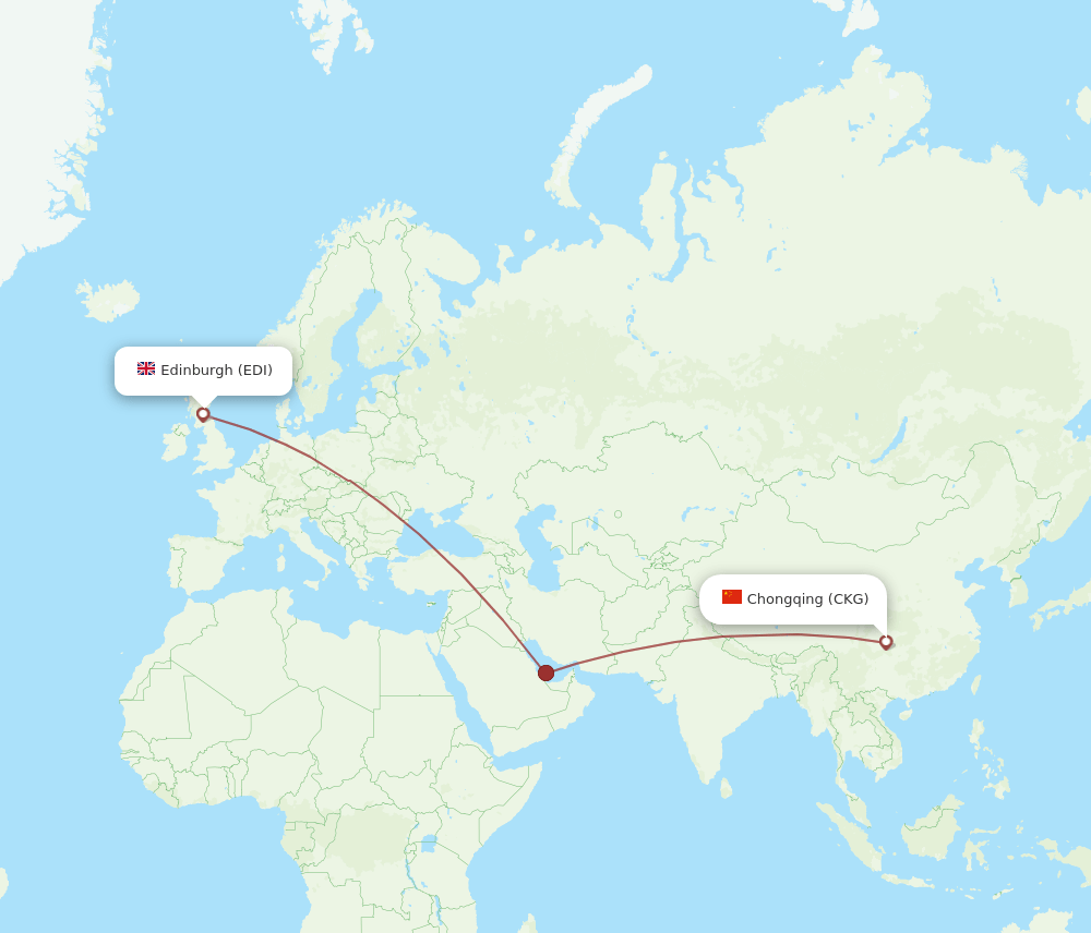 EDI-CKG flight routes