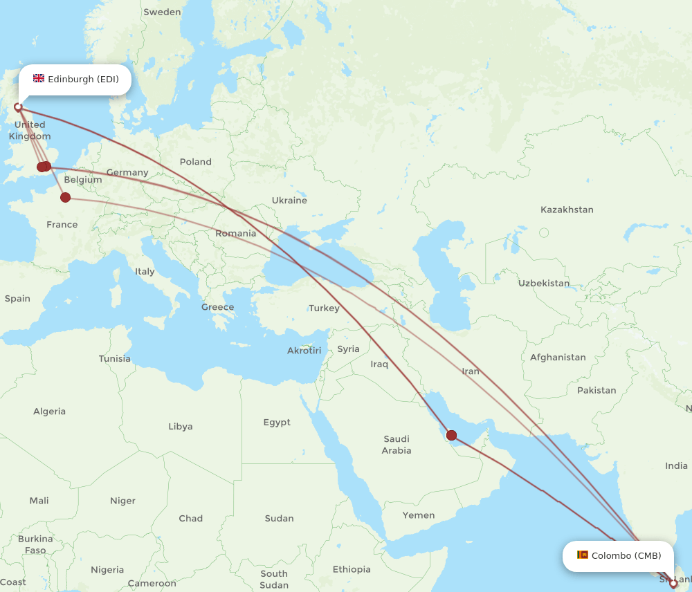 EDI-CMB flight routes