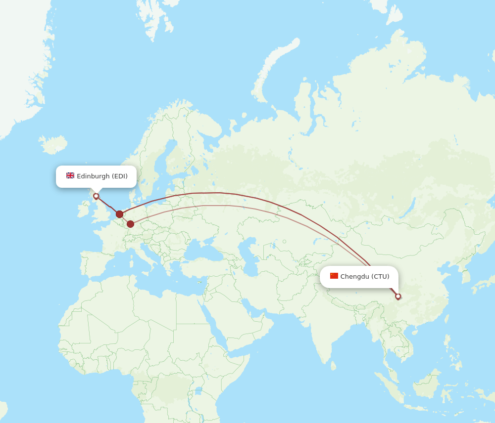 EDI-CTU flight routes