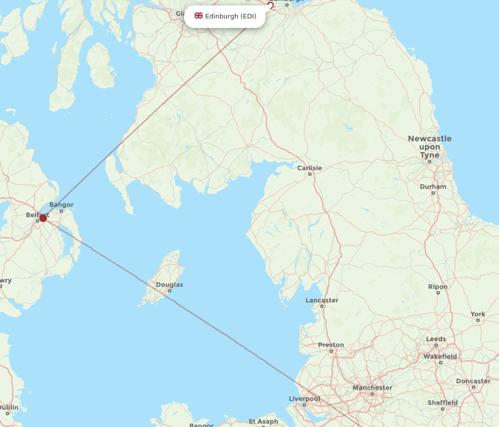 EDI-EMA flight routes