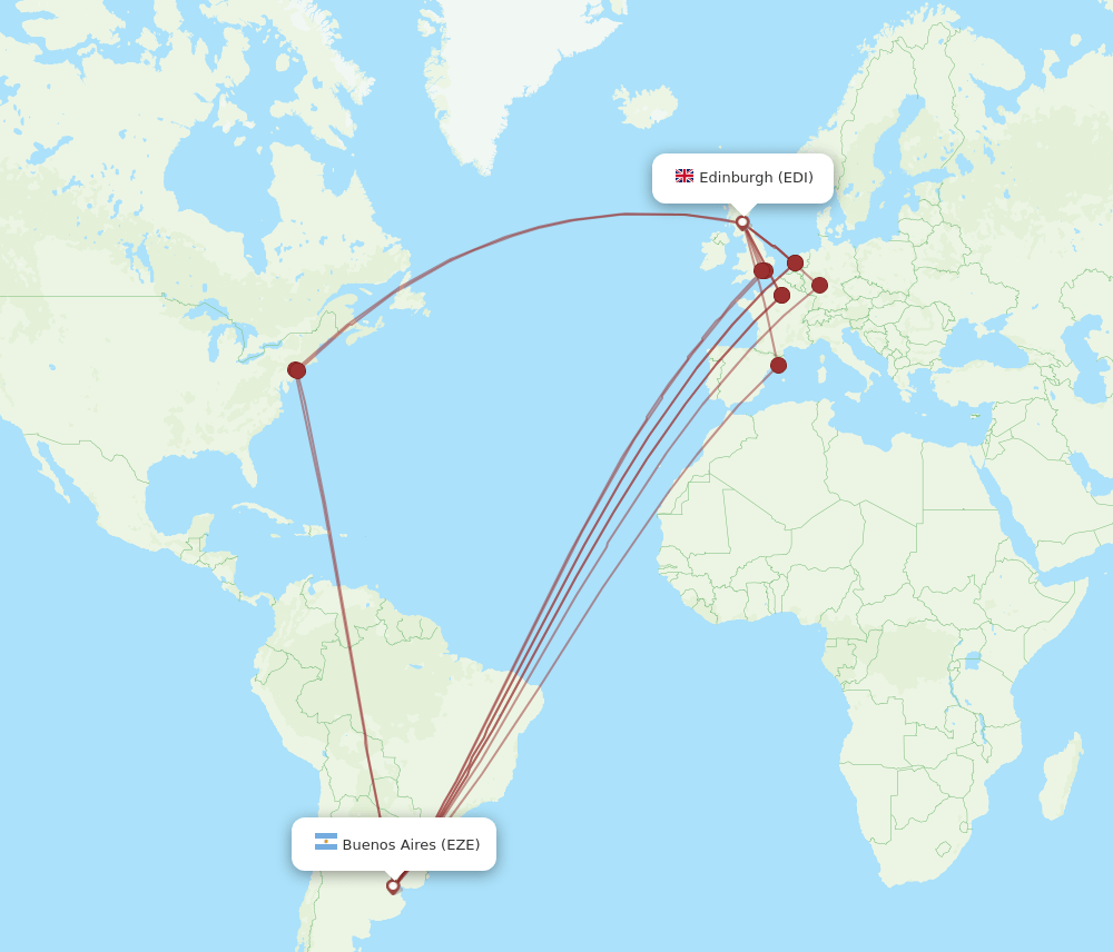EDI-EZE flight routes