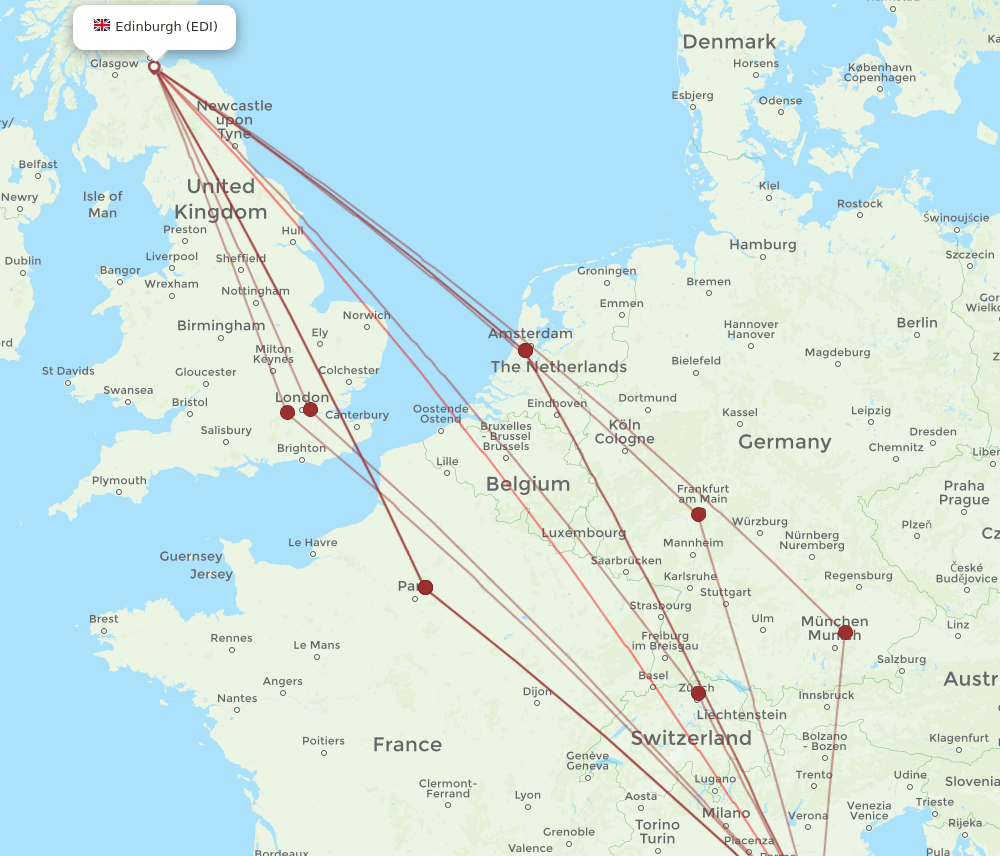 EDI-FLR flight routes