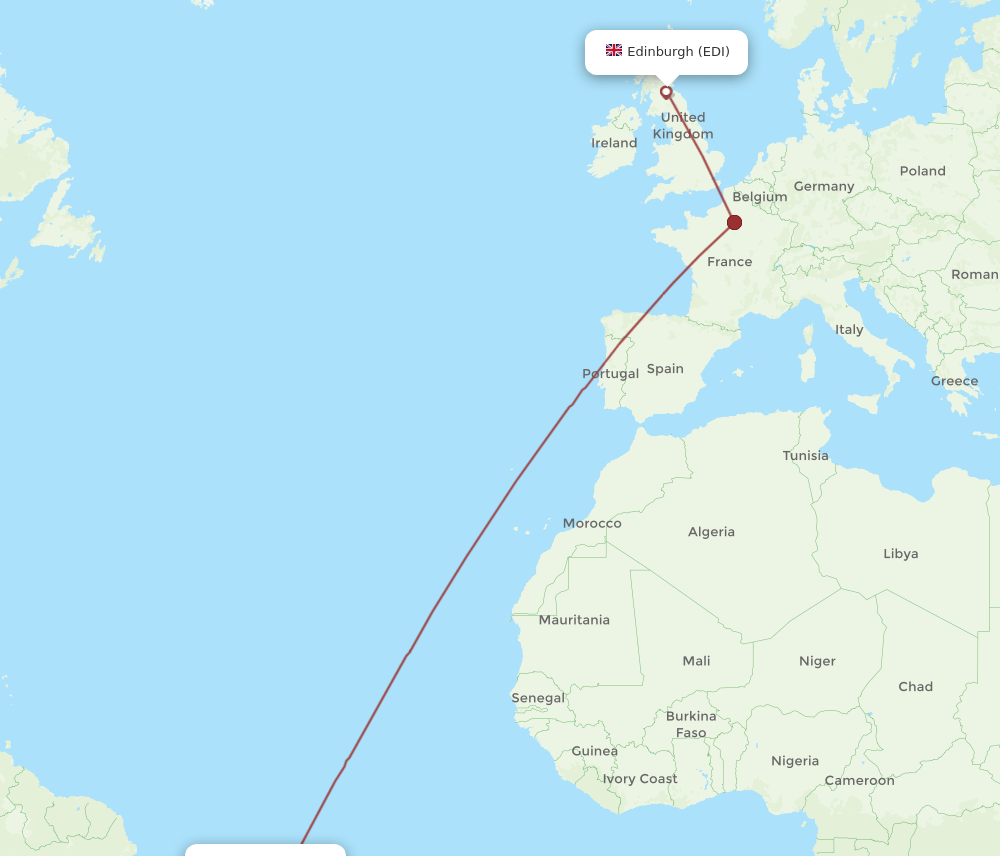 EDI-FOR flight routes