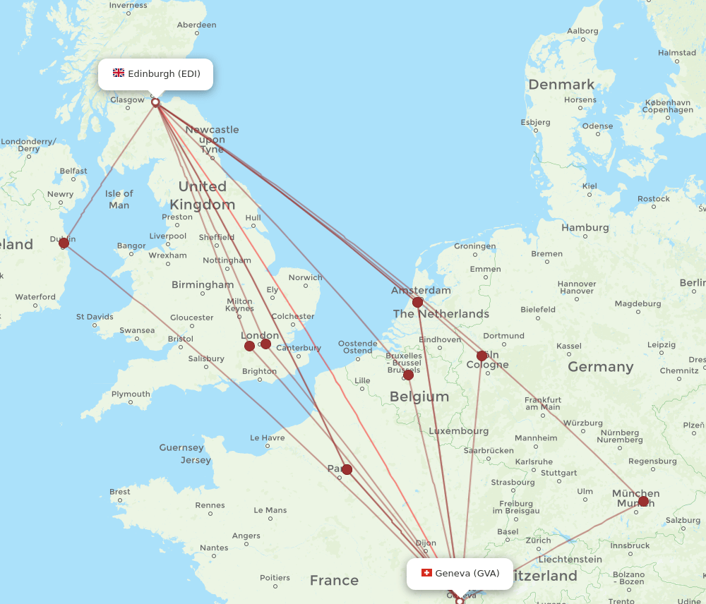 EDI-GVA flight routes