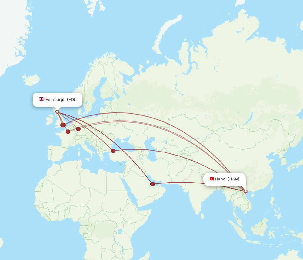 EDI-HAN flight routes