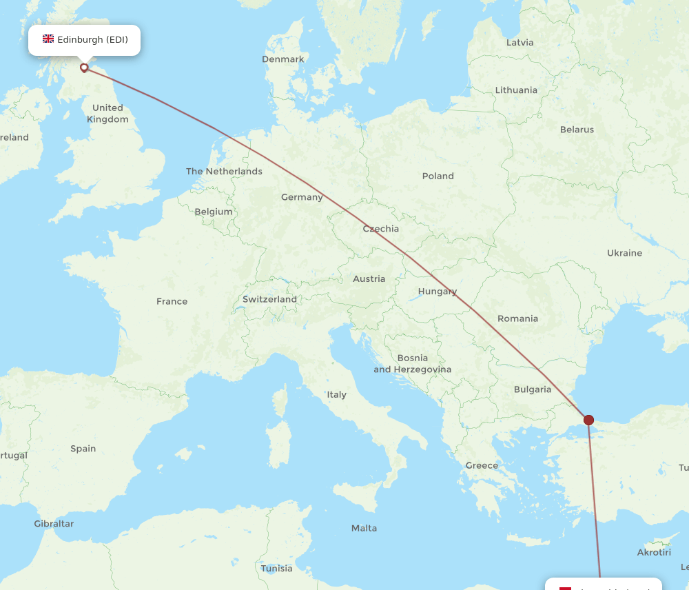 EDI-HBE flight routes