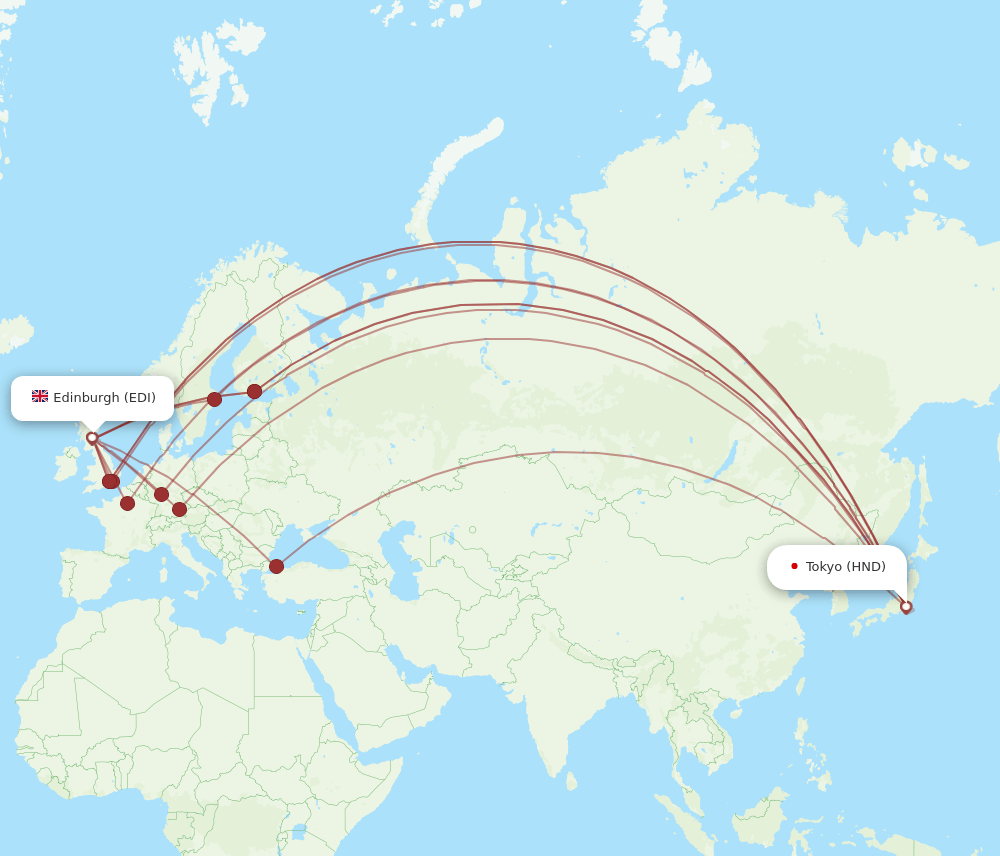 EDI-HND flight routes