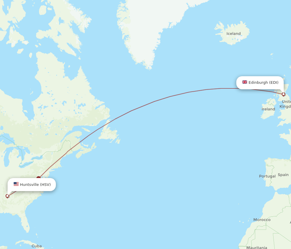 EDI-HSV flight routes