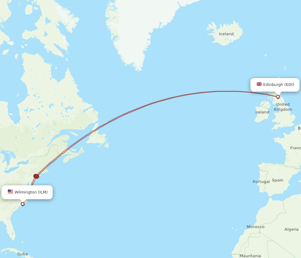 EDI-ILM flight routes