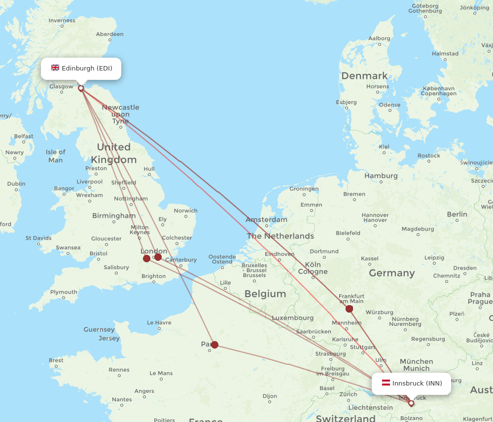 EDI-INN flight routes