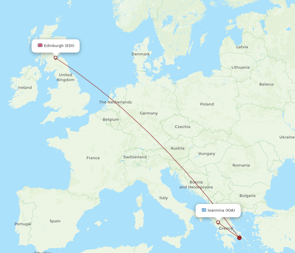 EDI-IOA flight routes