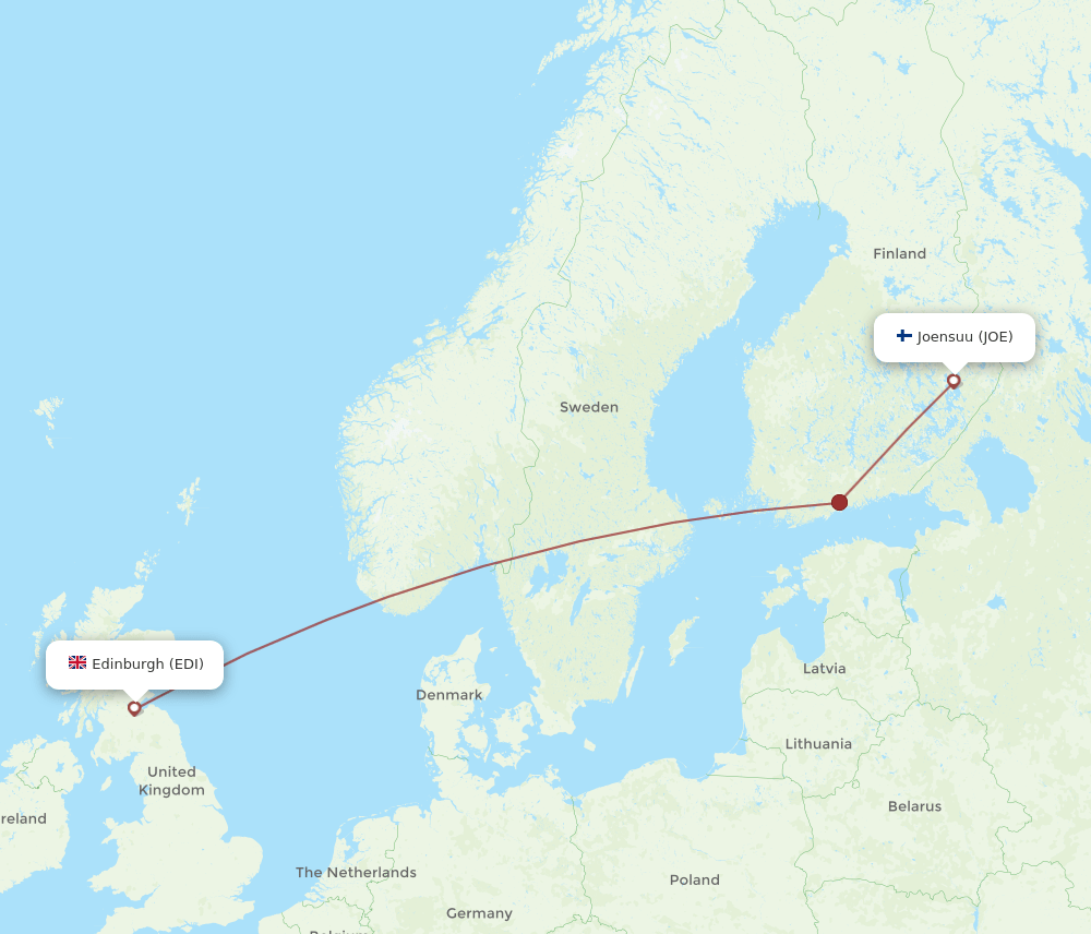 EDI-JOE flight routes