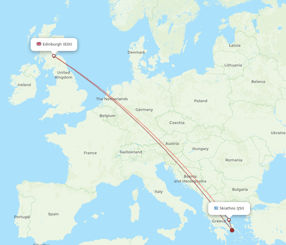 EDI-JSI flight routes