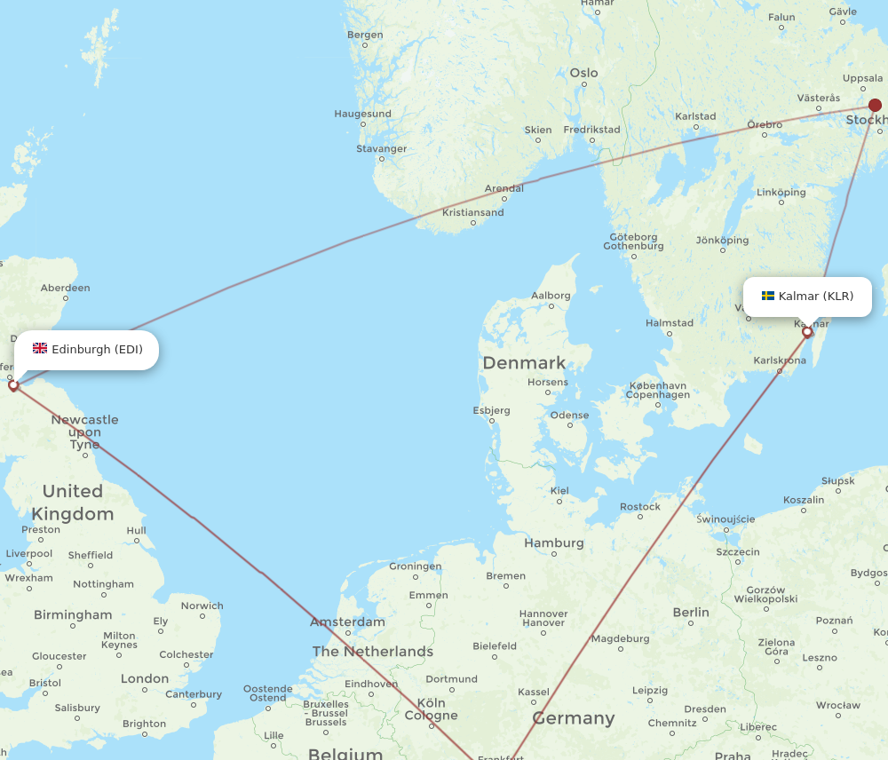 EDI to KLR flights and routes map