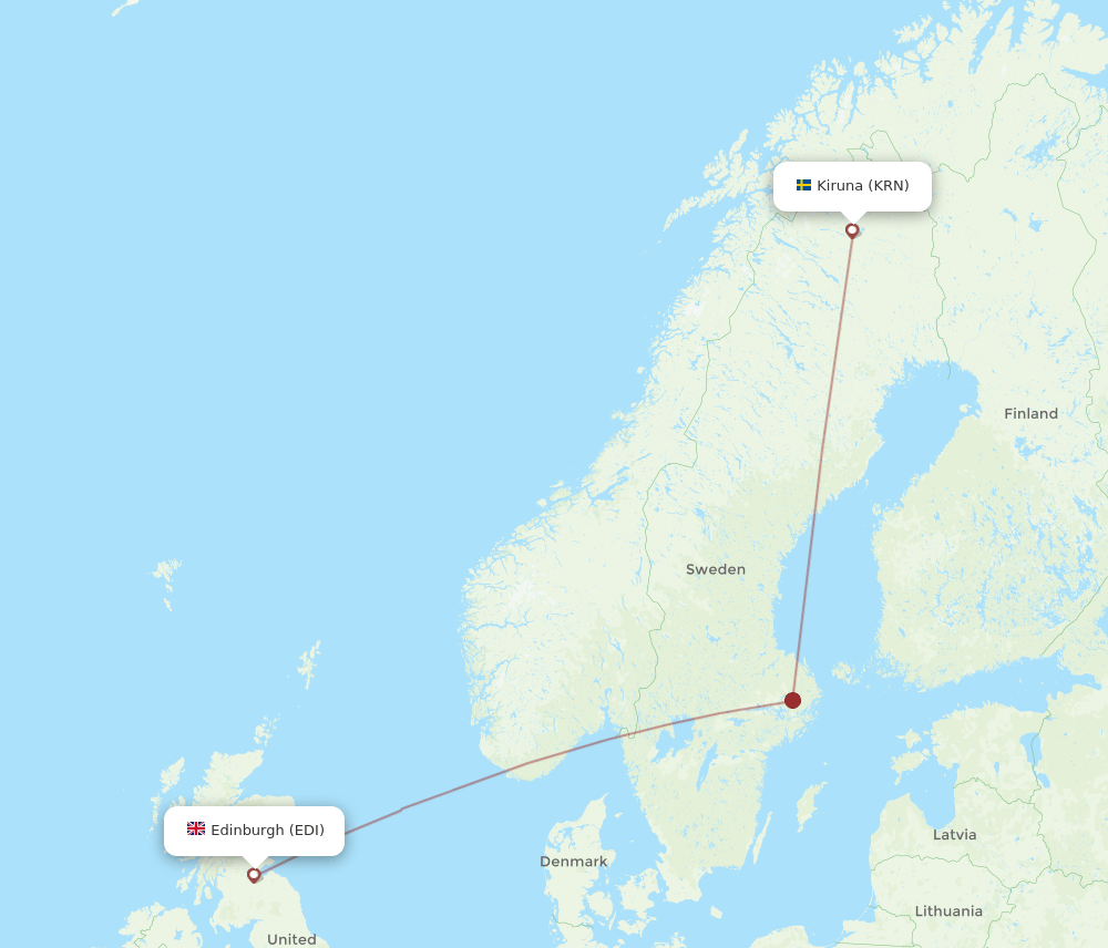 EDI-KRN flight routes
