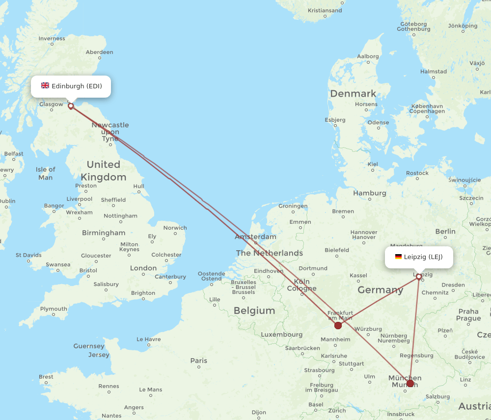 EDI-LEJ flight routes