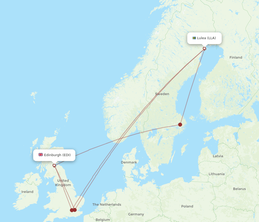 EDI-LLA flight routes