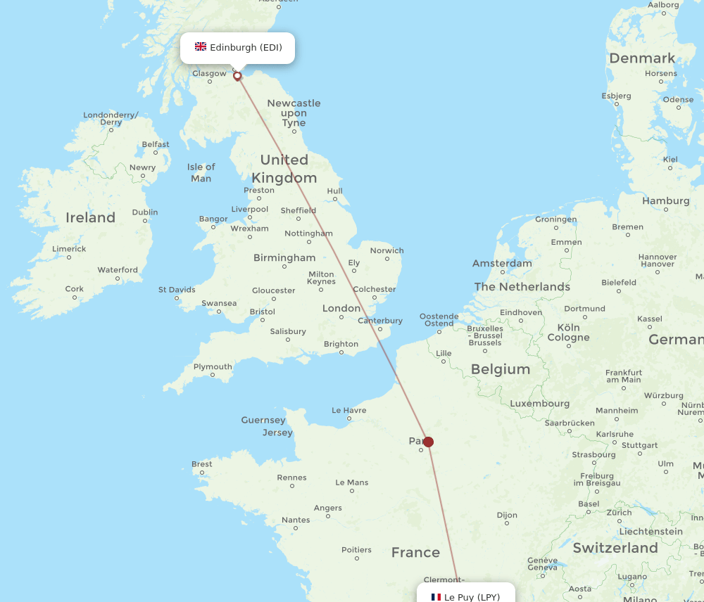 EDI-LPY flight routes