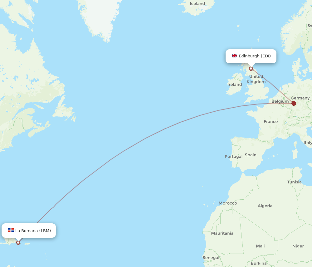 EDI-LRM flight routes