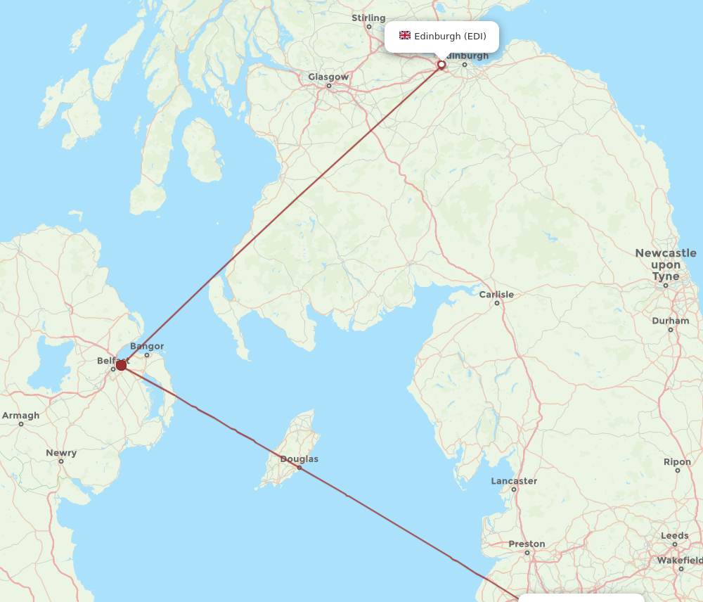 EDI-MAN flight routes