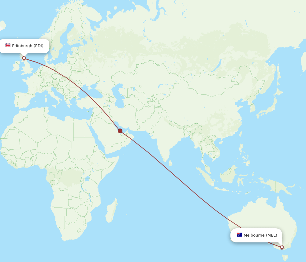 EDI-MEL flight routes