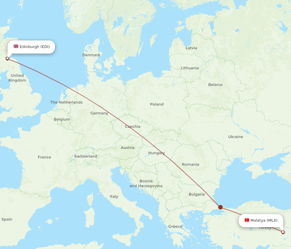 EDI-MLX flight routes