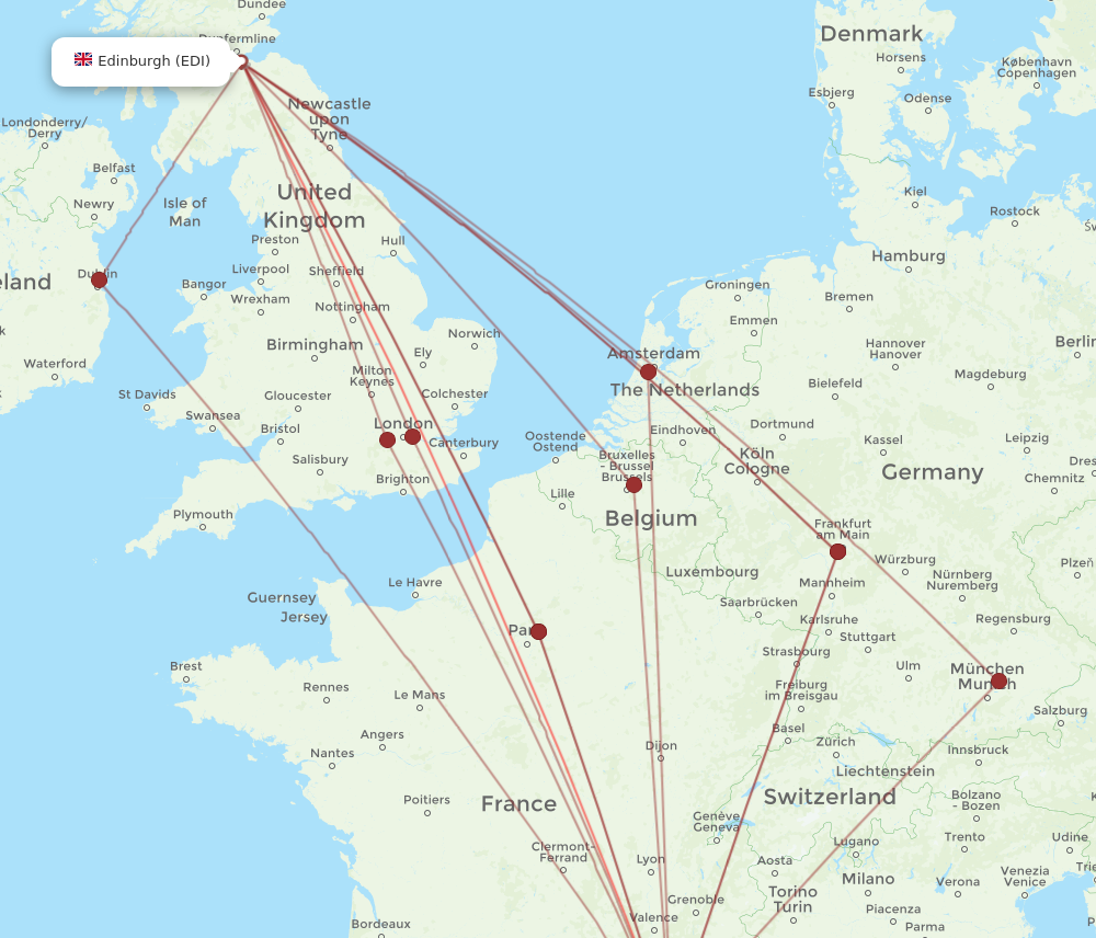 EDI to MRS flights and routes map