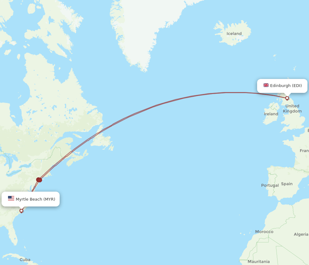 EDI-MYR flight routes