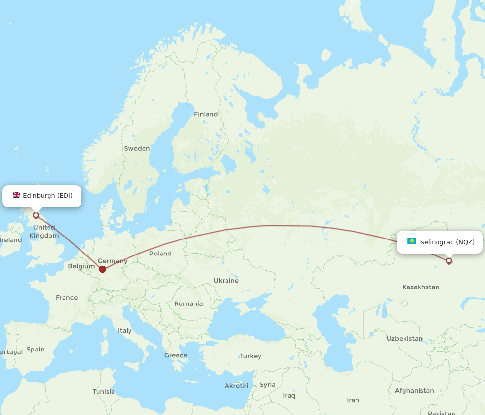 EDI-NQZ flight routes