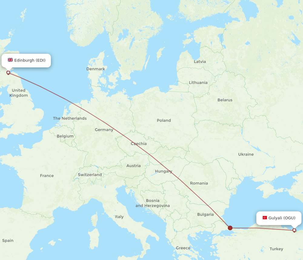 EDI-OGU flight routes
