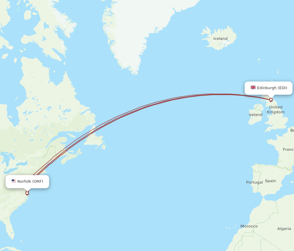 EDI-ORF flight routes