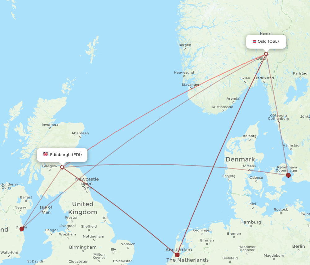 EDI-OSL flight routes