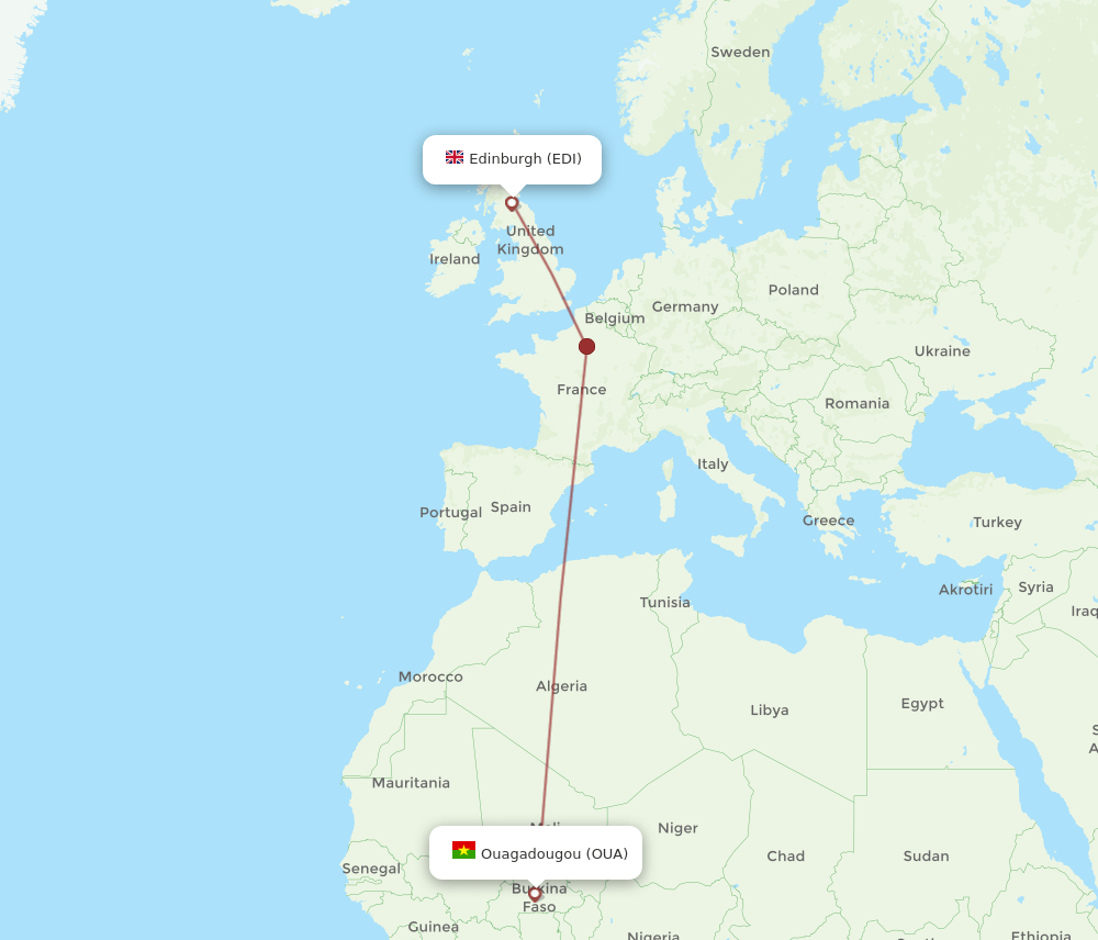 EDI-OUA flight routes